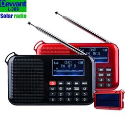 Radio L388 Rechargeable Portable Solar Powered Charging Fm Radio with Solar Panel, Play Mp3 From Tf/usb, with Flashlight Power Bank