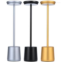 Table Lamps LED Aluminium Alloy Rechargeable Desk Lamp Touch Dimming Metal For Bar Living Room Reading Atmosphere Lights