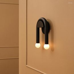 Wall Lamps Deyidn Nordic Black Lamp Simple Industrial Style Stair Light LED Sconce For Living Room Bedroom Cloakroom El Aisle