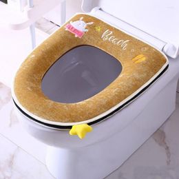 Toilet Seat Covers Thickened Plush Mat Soft Sponge Interlayer Cushion Cover Zipper Type Ring With Handles