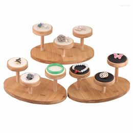 Jewelry Pouches Fashion Simple Bamboo And Wood Grain Display Props Counter Window Rack Jade Set