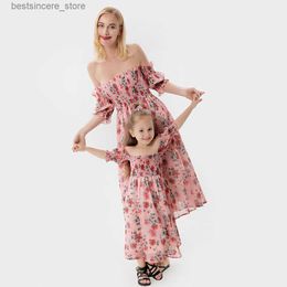 New Summer Family Matching Outfits Mother Daughter Tube Top Dresses For Women Girls Casual Costume Mom Kids Parent-child Clothes