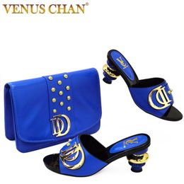 Boots New Arrival Italian Shoes with Matching Bags Set Decorated with Rhinestone Women Summer Shoes African Wedding Shoe and Bags