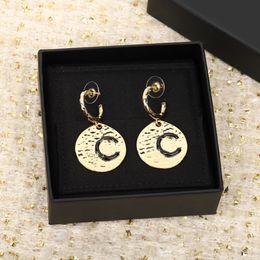 Luxury quality round shape Charm drop earring with black Colour design in 18k gold plated have box stamp PS7650B