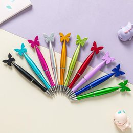 5pcs Butterfly Plastic Pen Student Stationery Cartoon Ballpoint Advertising Gift School Writing Supplies