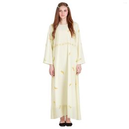 Ethnic Clothing Arrival Women's Summer Dress Abaya Muslim Chiffon Printing O-Neck Long Saudi Arabia Dubai Kaftans Islamic Robe