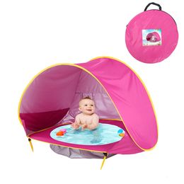 Toy Tents Baby Beach Tent Children Waterproof Sun Awning Tent UVprotect Sunshelter Mini Pool SMR88 230629