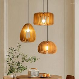 Pendant Lamps Nordic Romantic Wood Modern Lights For Living Dining Study Room Bedroom Bedside Hall Bar El Indoor Lighting
