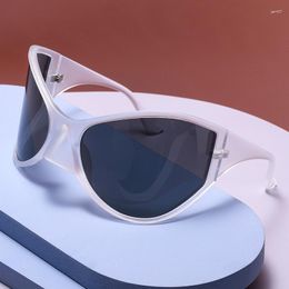 Sunglasses Y2K One Piece Men's Punk Oversized Eyewear Futuristic Technology Sun Glasses Women Polarized Eyeglasses Hiphop Shades