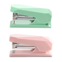 Stapler Notebook Stapler Diamond Shape Office Cute Scrap Book Stapler Desktop Stainless Book Sewer Cute Pink Cover NonSlip Dropship