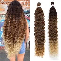 Lace Wigs Hair Bulks Synthetic Water Wave Blondes Brown Bundles With s Curly Weave Miracle 230629