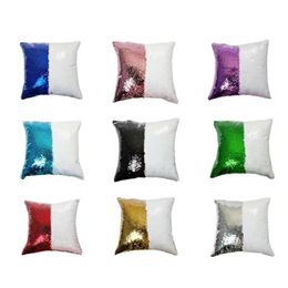 26 Colours Sequins Mermaid Pillow Case Throw Cushion Cover 40*40cm Home Sofa Pillowcases 159QH