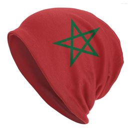 Berets Cool Flag Of Morocco Beanie Cap Unisex Winter Warm Bonnet Homme Knitting Hats Outdoor Ski Beanies Caps For Men Women