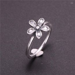 Cluster Rings Fashion Original 925 Silver Classic Daisy Flower Ring For Women Wedding Engagement Pan Drop Wholesale