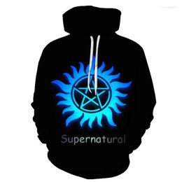 Men's Hoodies Supernatural Print Hoodie Sweatshirts Men Women Fashion Casual Cool Pullover Boys Girls Harajuku Streetwear