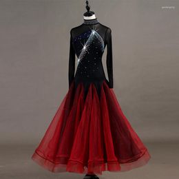 Stage Wear Ballroom Dancing Dresses Orange Navy Blue White Black Standard Dance Dress Junior Mq068