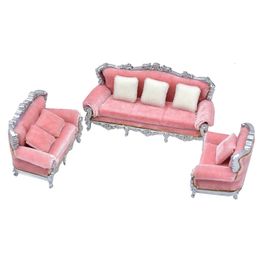 Doll House Accessories 1/20 1/25 scale Miniature Dollhouse Furniture Couch Royal Chair Livingroom Sofa Set Miniature items Doll House Accessories 230629