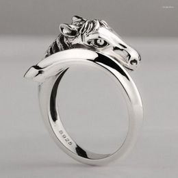 Cluster Rings S925 Silver Jewellery Fashion Ring For Women Simple Horse Head Men Personality Man's Woman's