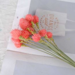 Dried Flowers 15pcs Colourful Natural Flower Bouquet DIY Beautiful Decor Party Gomphrena Globosa Artificial Strawberries Grass