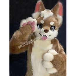 Husky Fur Dog Fox Suit Role Play Mascot Costumes Carnival Hallowen Gifts Unisex Adults Fancy Party Games Outfit Holiday Outdoor Advertising Outfit Suit