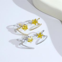 Stud Earrings Arrival One-Piece Ear Bone Women's Luxury Fashion Inlaid Zircon Gold Color Five Pointed Star Jewelry