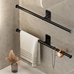 Towel Racks 35/45/55cm Towel Rack Towel Hanger Bath Towel Holder Wall Hanging Towel Bars Aluminium Bathroom Shelf Kitchen Storage Rack 230629