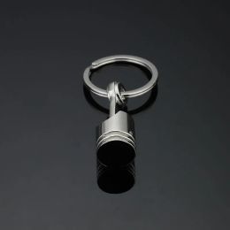 wholesale Promotional gifts Silver Metal Piston Car Keychain Keyfob Engine Fob Chain Ring keys rings de376