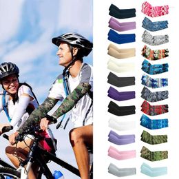 Knee Pads 1Pair Unisex Cooling Arm Sleeves Elbow Cover Cycling Running Fishing UV Sun Protection Outdoor Women Cool Sportswear