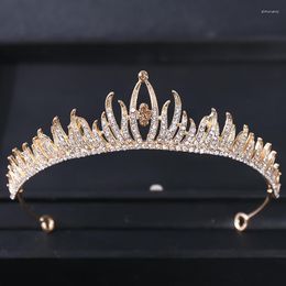 Hair Clips & Barrettes Silver Colour Crystal Crowns And Tiaras Rhinestone Princess Prom Diadem Crown Tiara Headband For Women Bride Wedding J