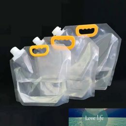 Clear Drinking Bags Drinks Flasks Liquor Foldable Reusable Plastic Liquor Spout Pouches For Beer Soy Milk Coffee