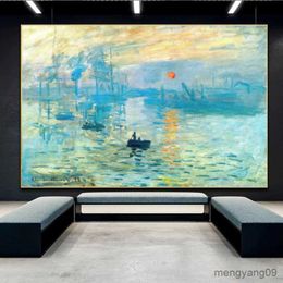 Other Home Decor Famous Oil Painting Impression Sunrise Canvas Painting Poster Print Art Picture Living Room Home Decoration R230630