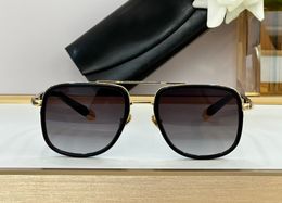 Gold Black Square Pilot Sunglasses Grey Gradient Lens Mens Summer Sunnies gafas de sol Sonnenbrille UV400 Eyewear with Box