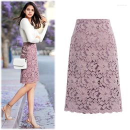 Skirts 4XL-6XL Streetwear Women Lace French Style A-line Fashion All-match Elegant Office Ladies Clothes Gothic Hip Skirt Fall