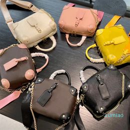 2023-Classic Flower Petite Malle Souple Tote Bag Embossed Grained Leather Handbag Leather Corners Zipper Closure Hardware Crossbody Shoulder Bags Purse