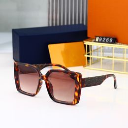 Luxury Designer Sun Glasses Men Women Sunglasses Glasses Fashion Classic Leopard UV400 Eyewear Goggle with Box Frame Travel Beach Sunglasses 6 Colours 9268