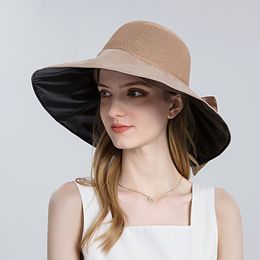 Sun Hat Women Summer Beach Accessory Wide Brim UV Protection Breathable Cap For Holiday Outdoors