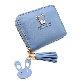 Little Bear Decoration Women's Wallet New Fashion Short Coin Purse Card Holder Small Ladies Wallet Female Hasp Mini Clutch