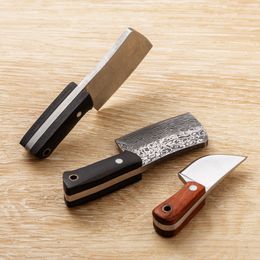 Promotion R8339 Small Chef Knife 440C Satin/Laser Pattern Blade Full Tang Wood Handle Fixed Blade Knives Outdoor Camping Hiking Fishing EDC Pocket Knives