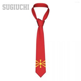 Bow Ties North Macedonia Flag Emblem Men Women Neck Casual Plaid Tie Suits Slim Wedding Party Business Necktie Gravatas