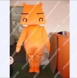 New Adult Character Cute Orange Big Tooth Hippo Mascot Costume Halloween Christmas Dress Full Body Props Outfit Mascot Costume