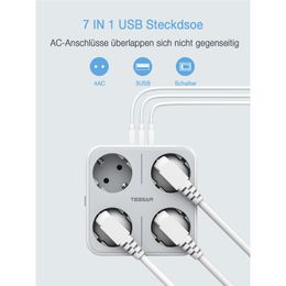 Knitting Tessan Usb Power Strip with Switch 4way Socket and 3 Usb Eu Smart Plug Outlet Extension Socket Adapter with Overload Protection