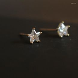 Stud Earrings GOLDtutu 9k Solid Gold Stars Earring Small Trendy Wholesale Handmade Women Fine Jewellery For Girl