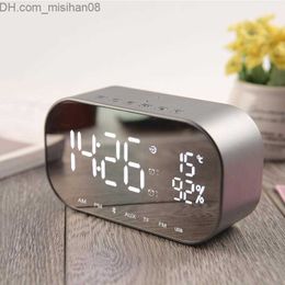 Desk Table Clocks Digital LED Clock Multifunctional Noiseless LED Mirror Clock Display Time / Temperature Electronic Desk Table Clocks Speaker SH190924 Z230630