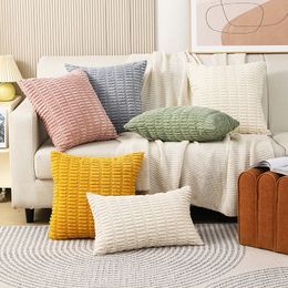 New Design Corduroy Pillow Case Nordic Solid Color Simple Square Cushion Home Sofa Decoration Pillow Cover