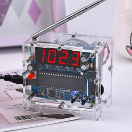 Radio Radio Diy Kit 87mhz108mhz Mini Tea5767 Fm Radio Receiver Dc Led Digital Display 5w Speaker Antenna Transparent Shell Fm Radio