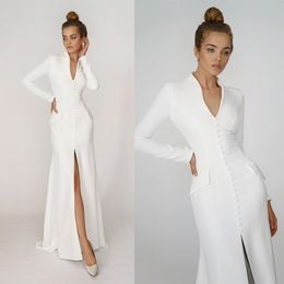 White Women Wedding Long Blazer Fashion Slim Fit Evening Party Ladies Custom Made Only One Jacket