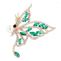 Brooches Rhinestone Pearl Butterfly For Women Unisex Beauty 2-color Insect Wedding Office Brooch Pins Gifts