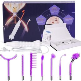 Face Care Devices 7 in 1 High Frequency Electrode Wand Electrotherapy Glass Tube Acne Spot Remover Anti Wrinkle Face Clean Spa Skin Care Device 230629