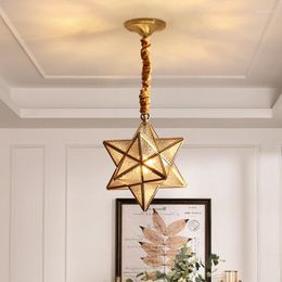 Pendant Lamps Lamp Light Loft Vintage Star Tiffany Glass Lighting Ceiling Without Home Bedroom Corridor Porch Shop Luminaire