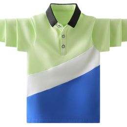Polos Boys' Long-Sleeve Pique Polo Fashion Stripe Design Kids Causal Sport Tops For Children's 6 8 10 12 14 Years Wear LC295 230628